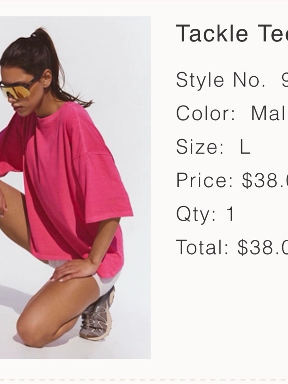 Free People Oversized Tee in Hot Pink